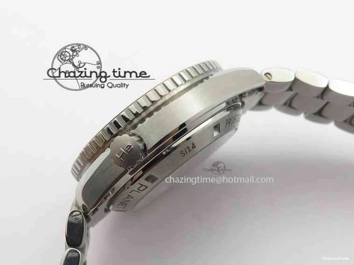 0320 Sophisticated Planet Ocean Master Chronometer Chrono SS OM 1:1 Best Edition Orange On SS Bracelet A 8156